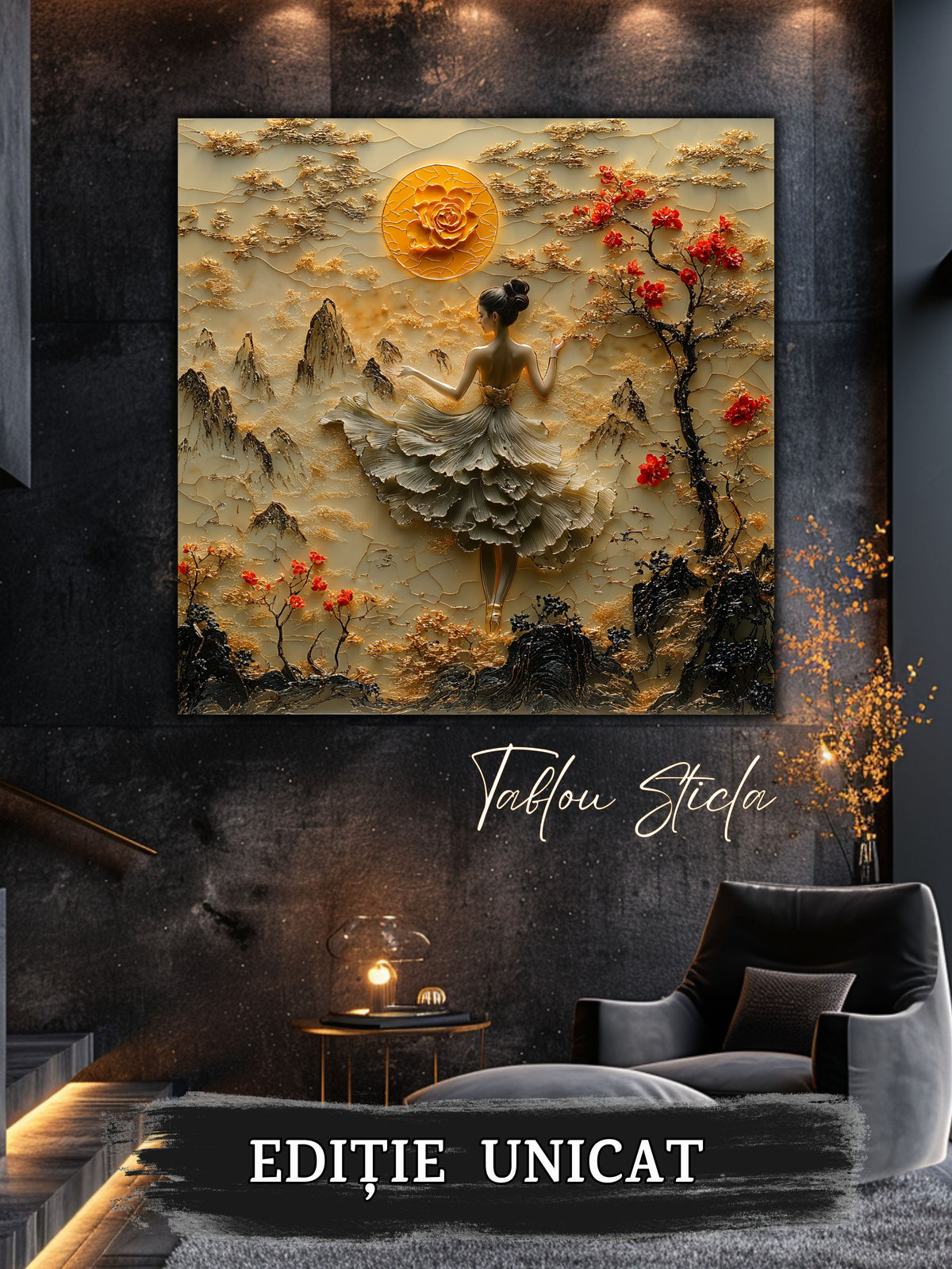 Tablou pentru sufragerie – Fractured Bloom | Fragments of Becoming