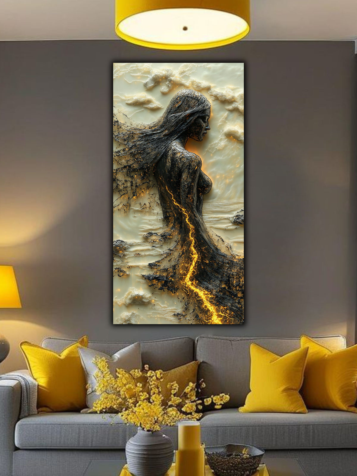 Tablou pentru sufragerie – Gold Beneath | Fragments of Becoming
