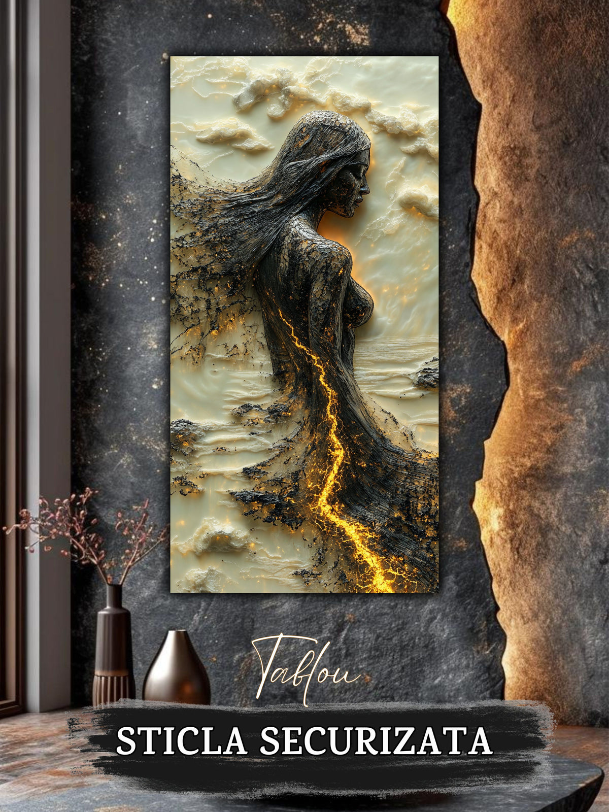 Tablou pentru sufragerie – Gold Beneath | Fragments of Becoming