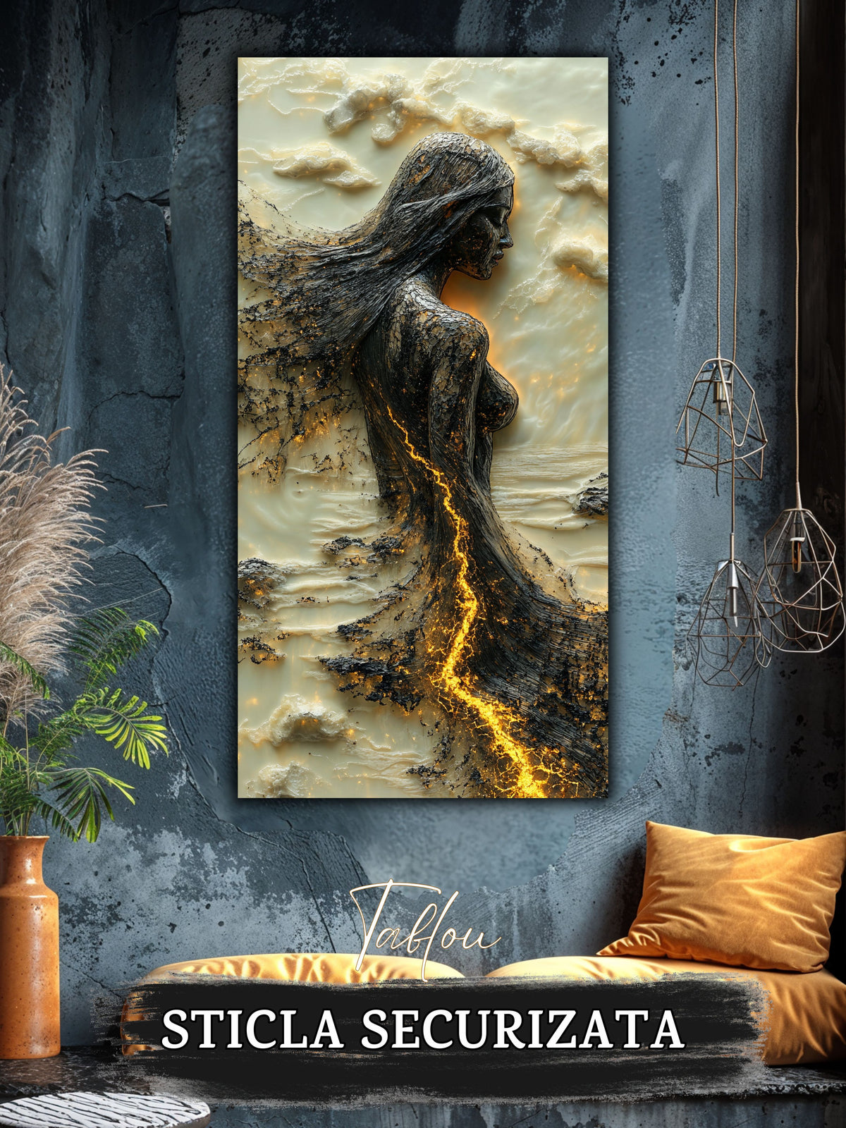 Tablou pentru sufragerie – Gold Beneath | Fragments of Becoming