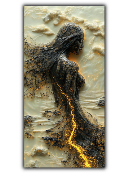 Tablou pentru sufragerie – Gold Beneath | Fragments of Becoming