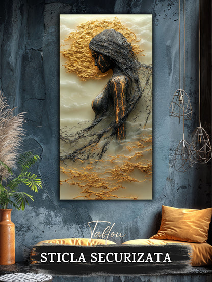 Tablou pentru sufragerie – Gilded Silence | Fragments of Becoming