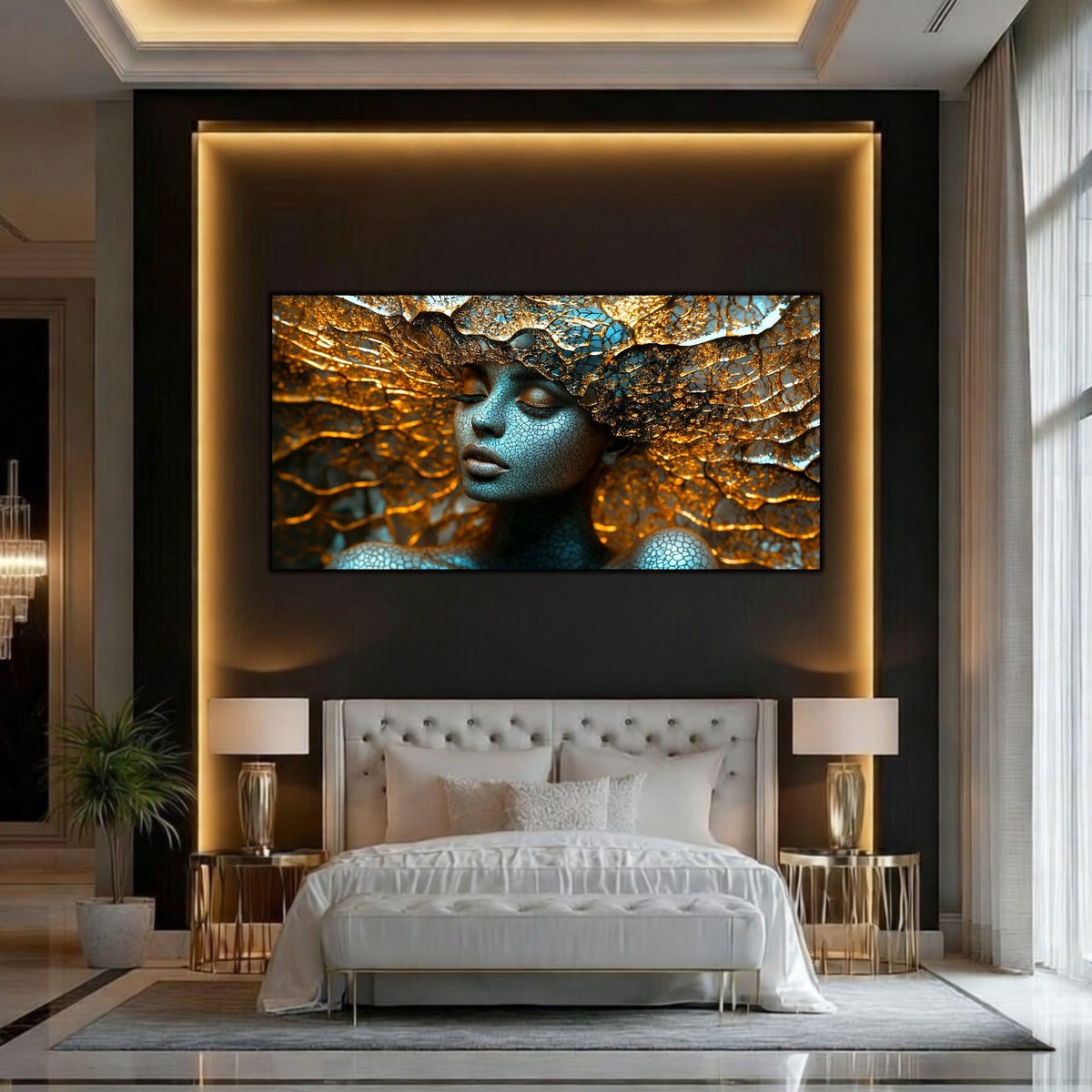 Tablou Decorativ Modern „Mandala Stelară" – Sticlă Securizată