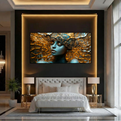Tablou Decorativ Modern „Mandala Stelară" – Sticlă Securizată