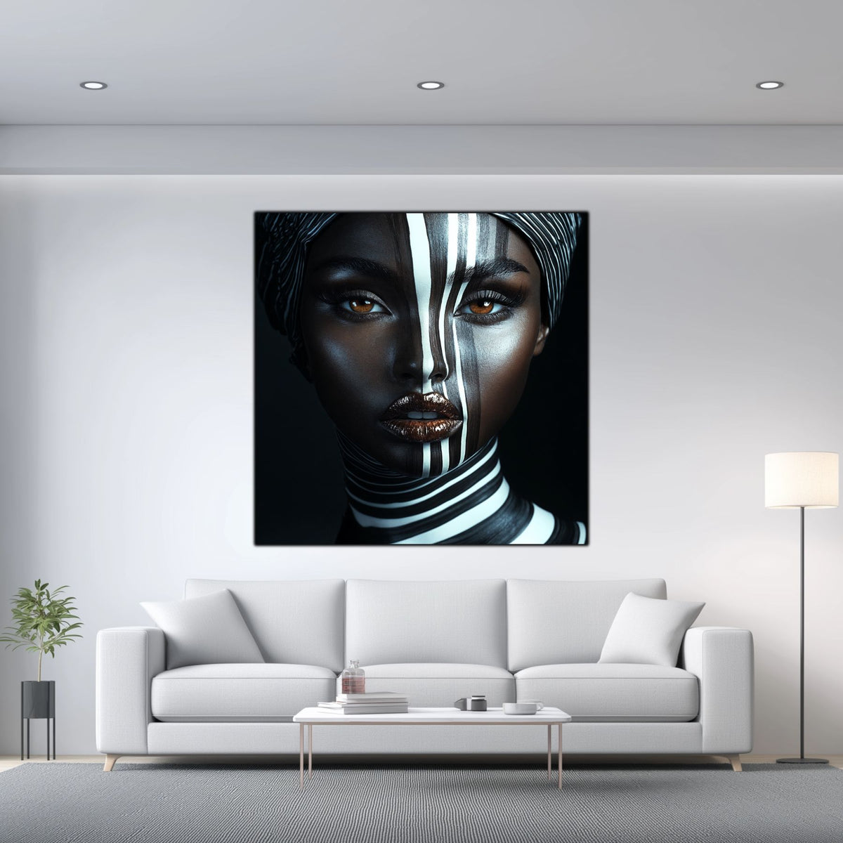 Tablou sufragerie mare Sacred Division sticla 4mm - mockup vedere 1