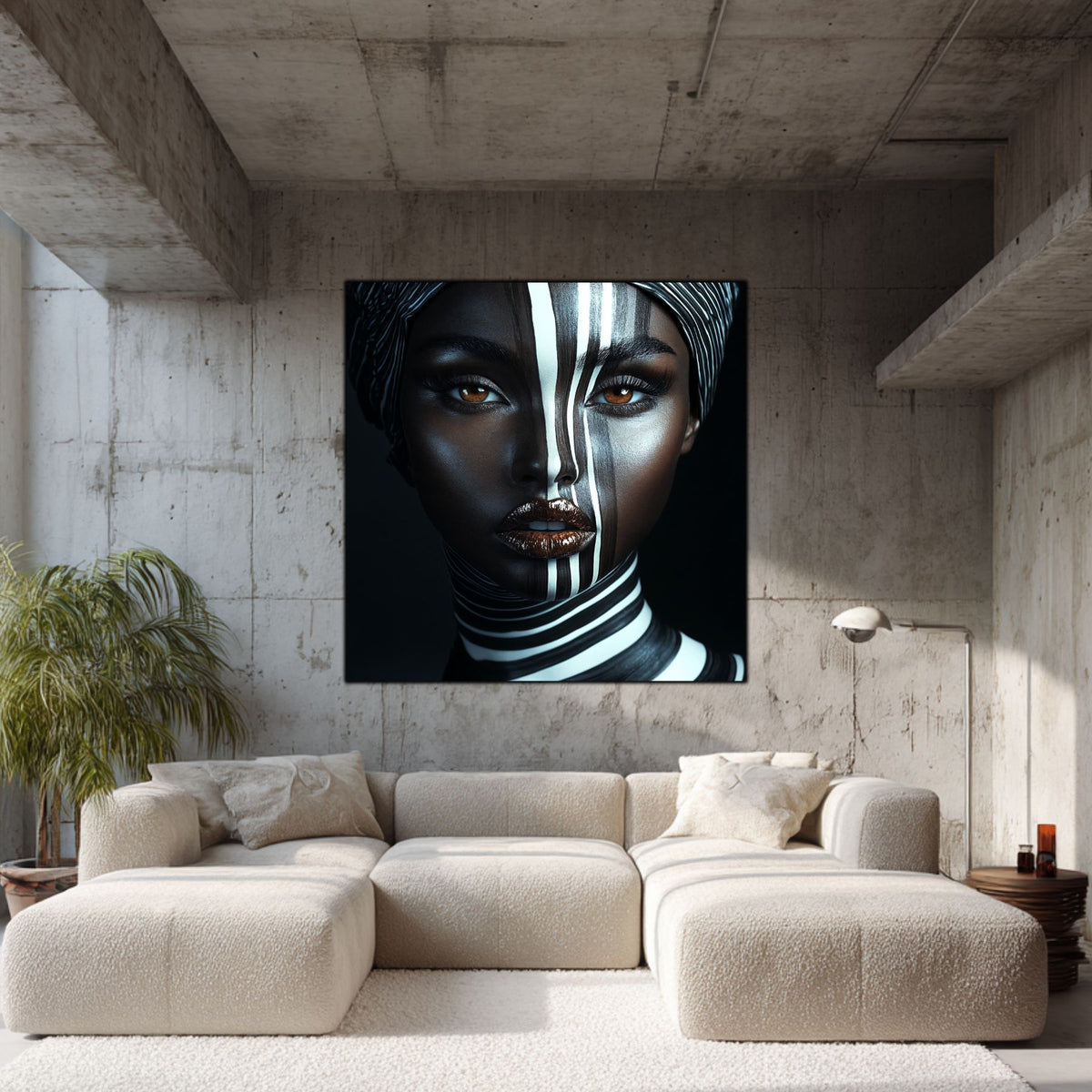Tablou sufragerie mare Sacred Division sticla 4mm - mockup vedere 6