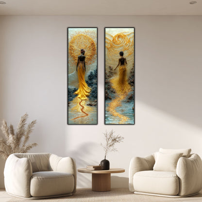 Set 2 Tablouri pt Decorul Modern al Livingului - Print UV pe Sticla - NO10