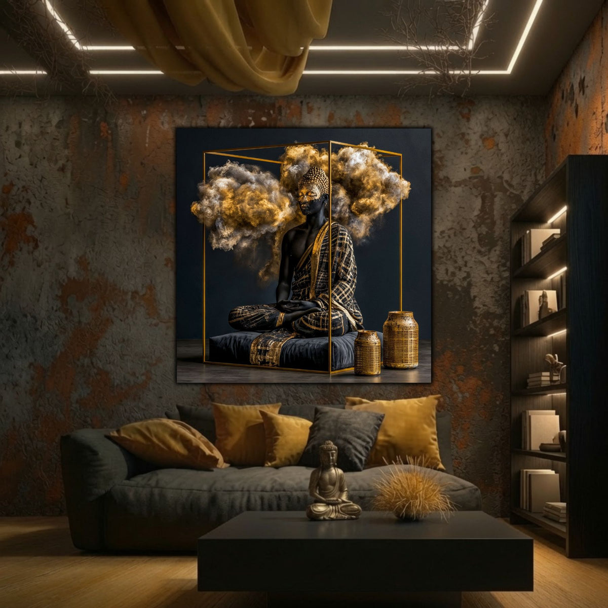 Tablou premium din sticlă pentru living de lux, lucrarea Liniștea Captivă din colecția Still Becoming.