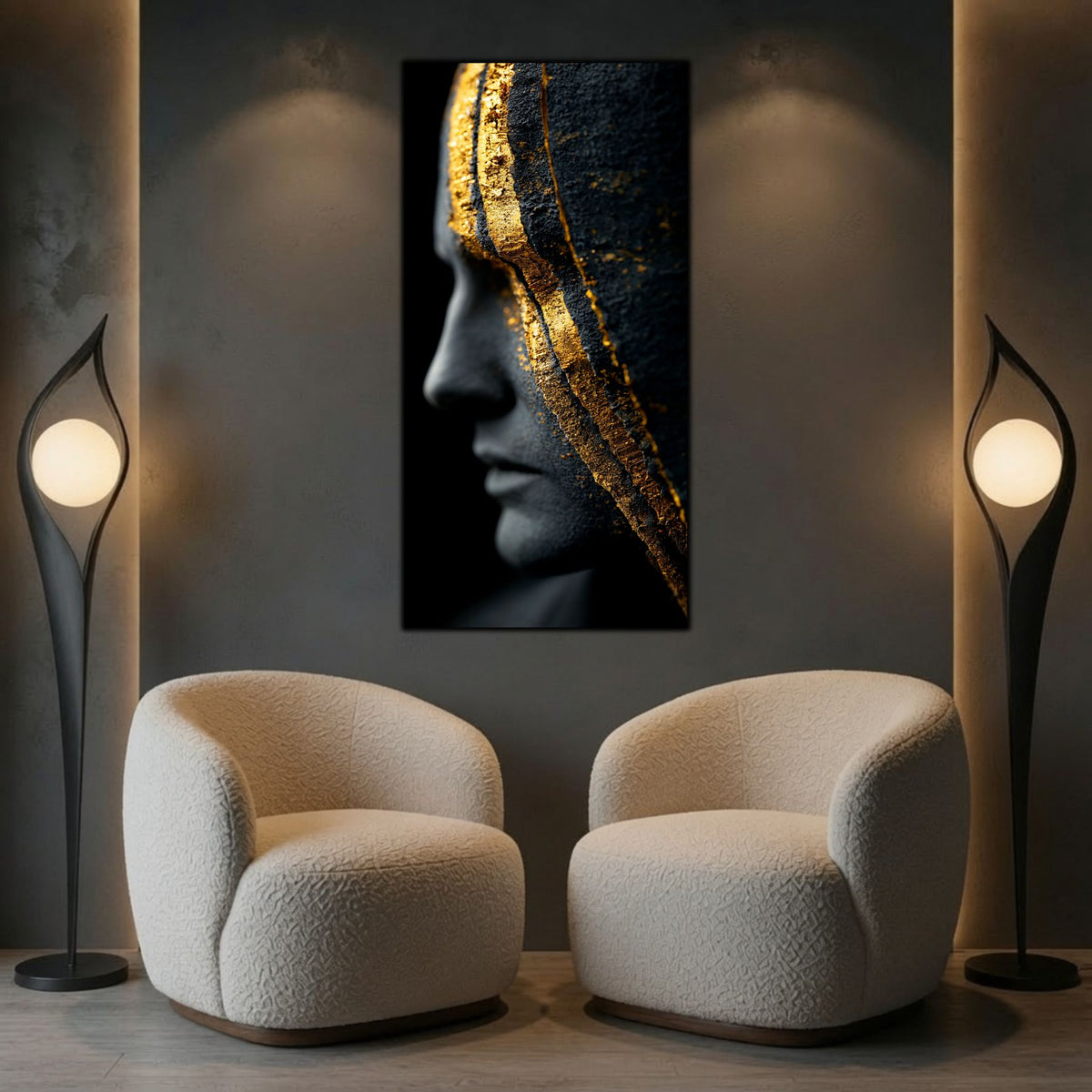 Tablou abstract pentru birou, inspirând claritate și înțelepciune, artă digitală pe sticlă premium.