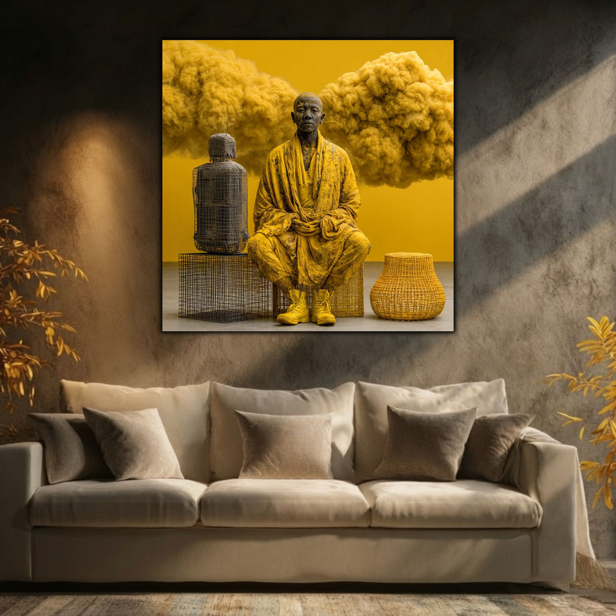 Tablou living minimalist Lângă Umbra Mea – ediție unică sticlă 4mm