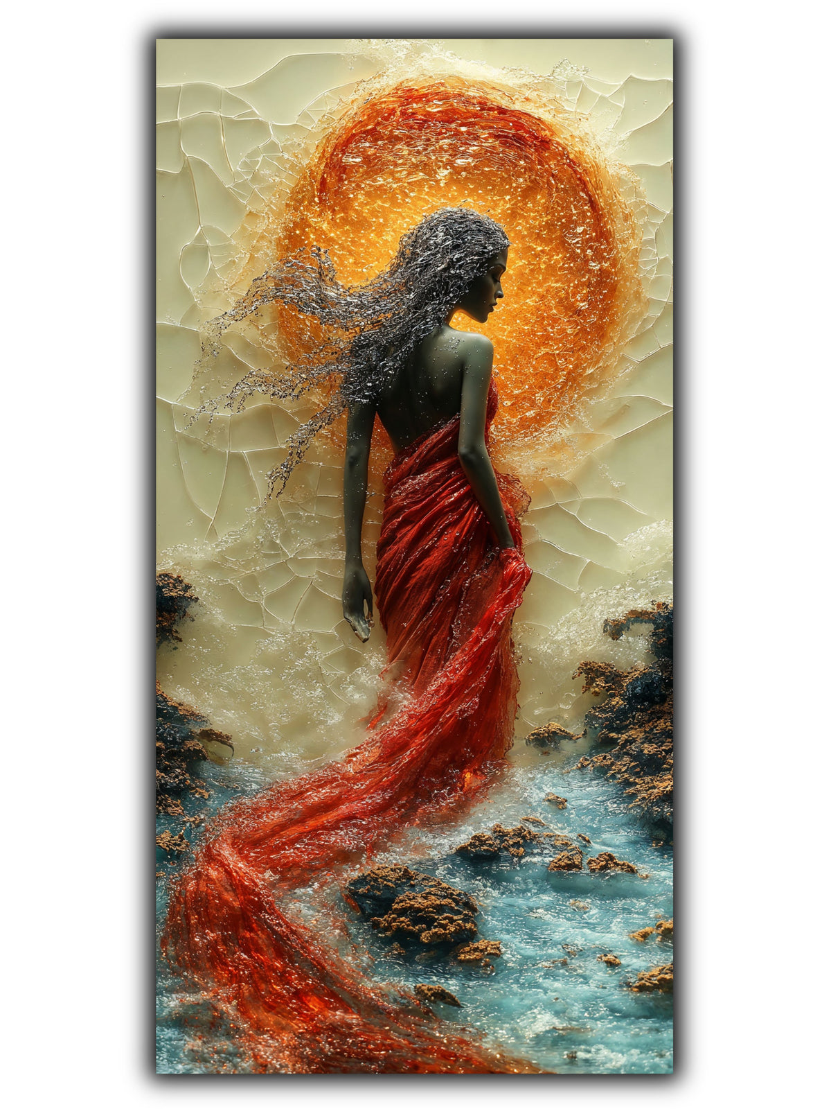 tablou living pe sticlă Apus Destrămat – artwork original