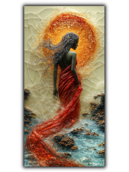 tablou living pe sticlă Apus Destrămat – artwork original