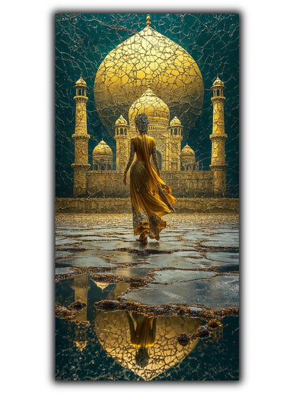 tablou living pe sticlă Aurul din Sparturi – artwork original