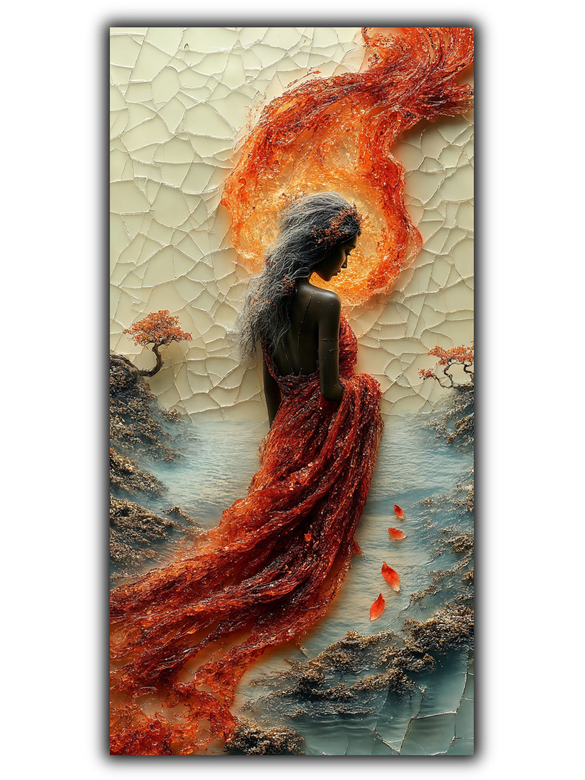 tablou living pe sticlă Destrămare – artwork original
