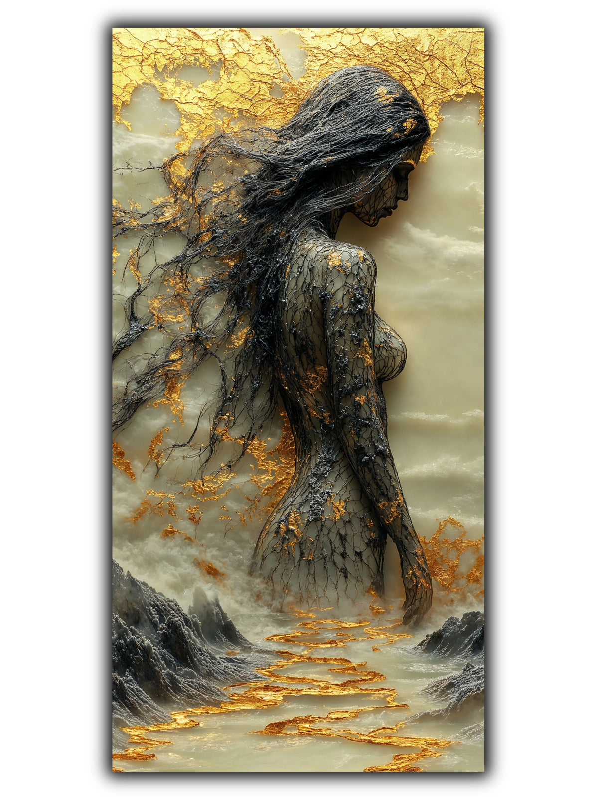 tablou living pe sticlă Pasul spre Lumină – artwork original