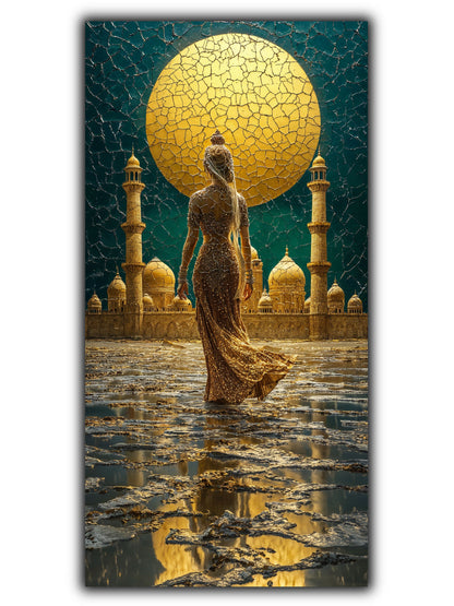 tablou living pe sticlă Templul Interior – artwork original