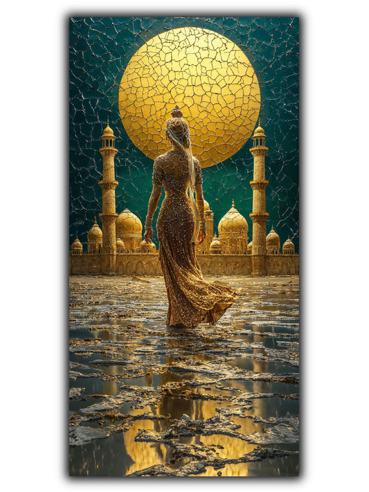 tablou living pe sticlă Templul Interior – artwork original