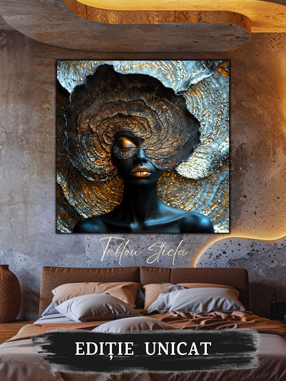 Tablou living Eclipse Bloom într-o sufragerie modernă