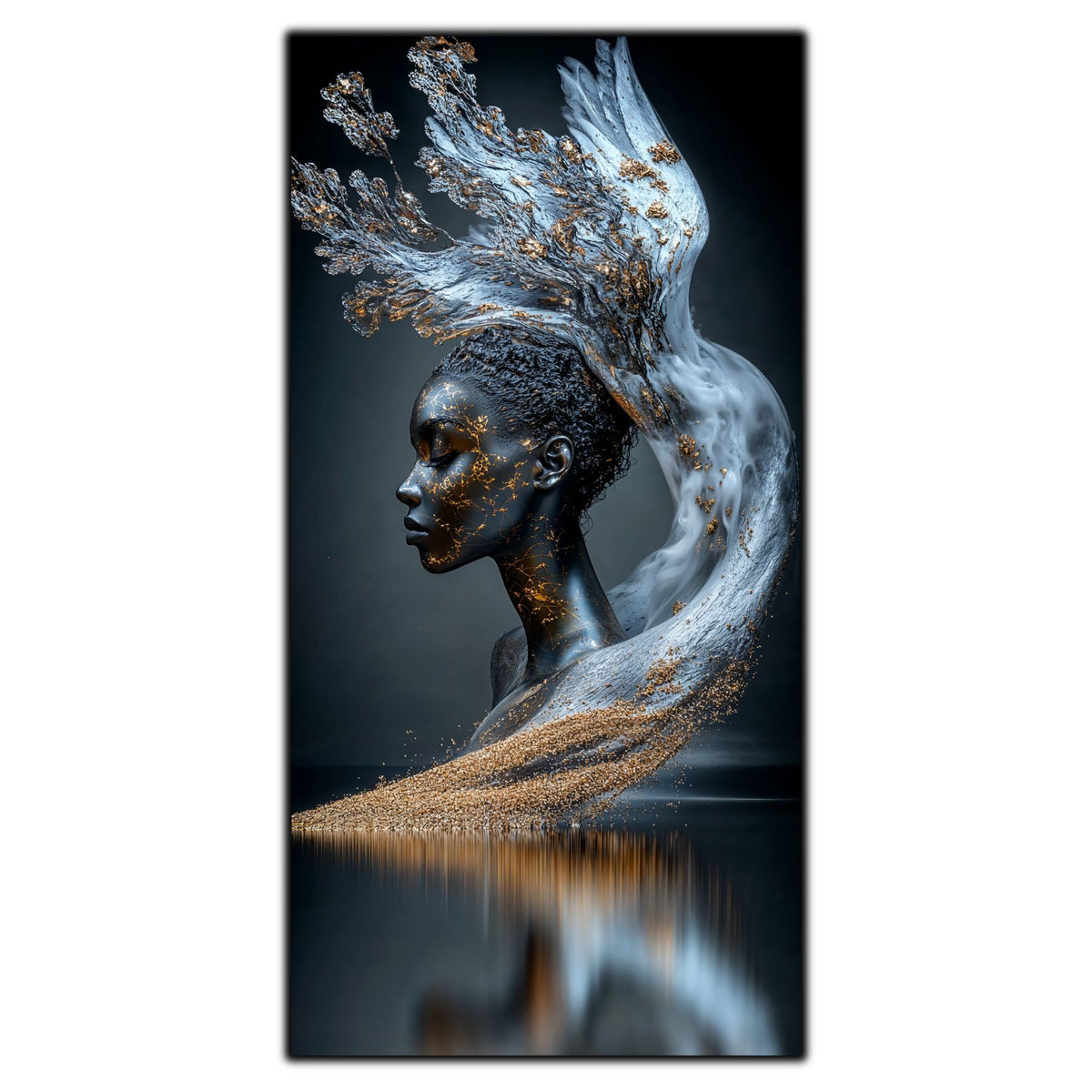 Tablou abstract pentru sufragerie Ethereal Bloom din colecția Ethereal Imprint, artă contemporană pe sticlă inspirată de renașterea interioară