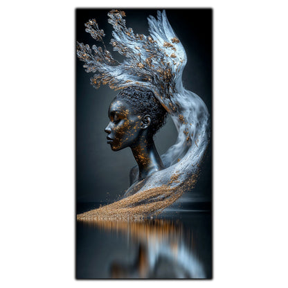 Tablou abstract pentru sufragerie Ethereal Bloom din colecția Ethereal Imprint, artă contemporană pe sticlă inspirată de renașterea interioară