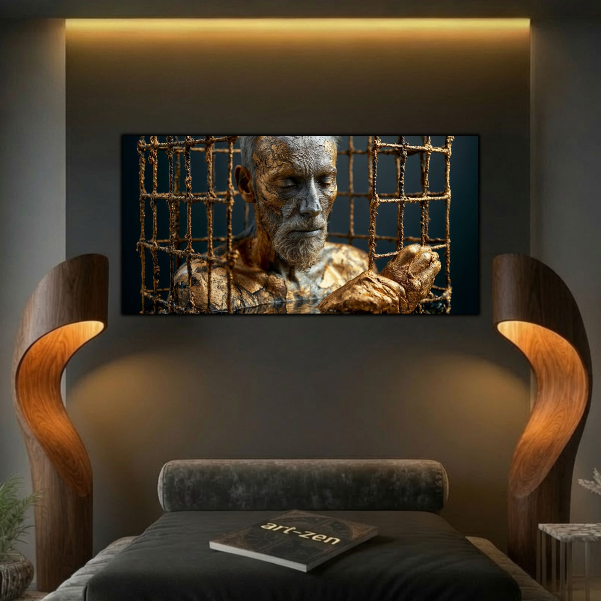 Decor liniștitor pentru dormitor, tablou elegant pe sticlă ultra-clară simbolizând libertatea absolută a minții.