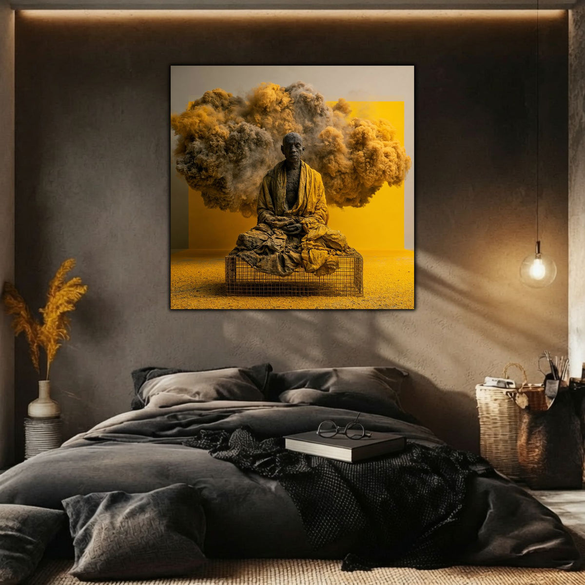 Tablou premium din sticlă pentru living de lux, lucrarea Eliberarea din Formă din colecția Still Becoming.