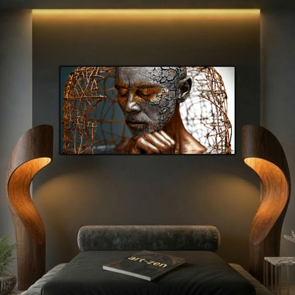 Decor liniștitor pentru dormitor, tablou elegant pe sticlă ultra-clară simbolizând claritatea interioară.
