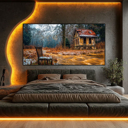 Tablou pe Sticlă Oblivion: Jocul Timpului pe Apă | Ediție Unicat | Art-Zen Premium