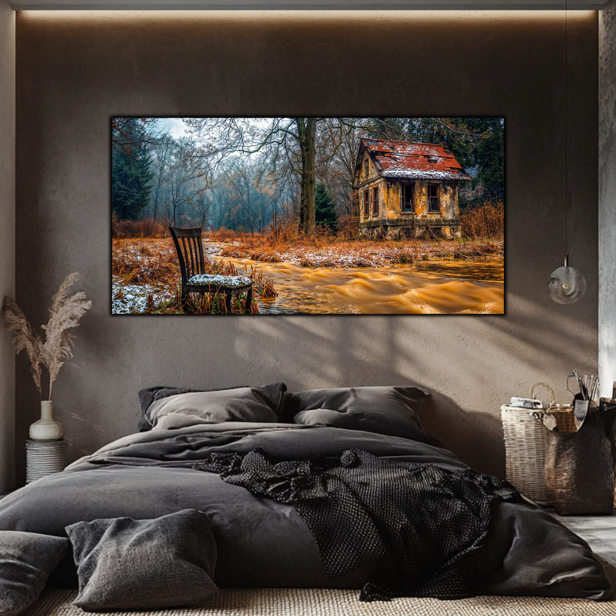 Tablou pe Sticlă Oblivion: Jocul Timpului pe Apă | Ediție Unicat | Art-Zen Premium