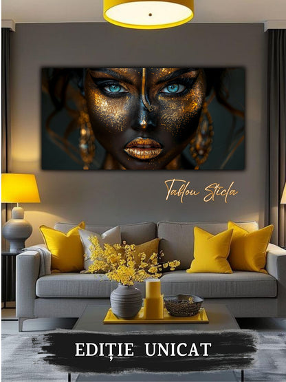 Tablou sufragerie elegant Aur Tacut din sticla securizata 4mm - mockup detaliu 1