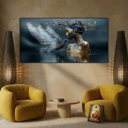 Tablou abstract pentru decor de sufragerie zen Ethereal Silence, ideal pentru un interior contemporan și relaxant
