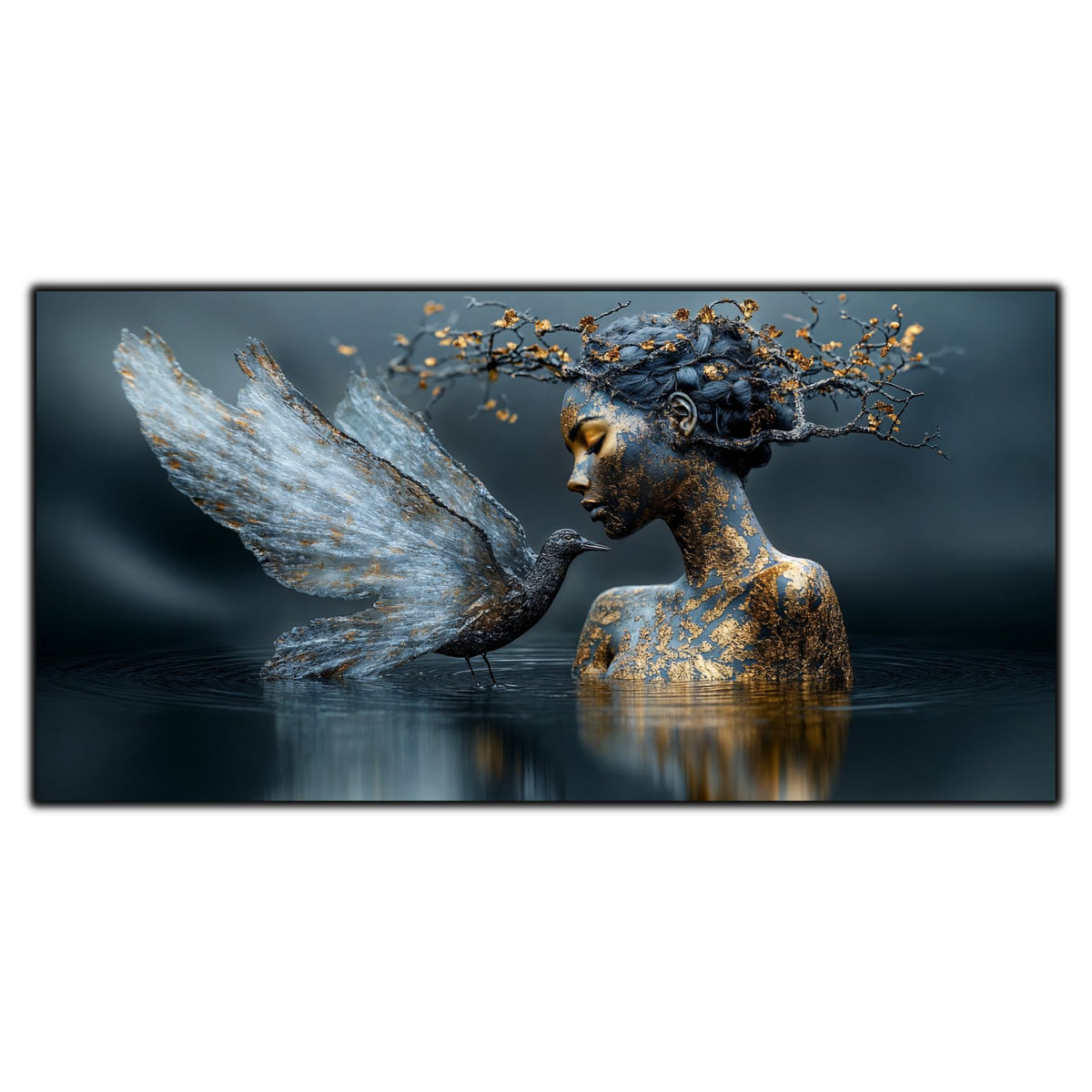 Tablou abstract pentru sufragerie Ethereal Silence din colecția Ethereal Imprint, artă contemporană pe sticlă inspirată de liniștea interioară