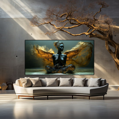 Tablou pentru living – Prayer in Bronze | Sacred Stillness