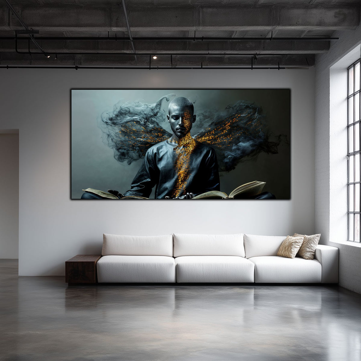Tablou pentru living – Script of Smoke | Sacred Stillness