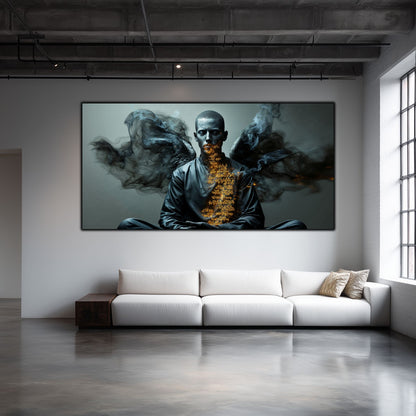 Tablou pentru living – The Burning Text | Sacred Stillness